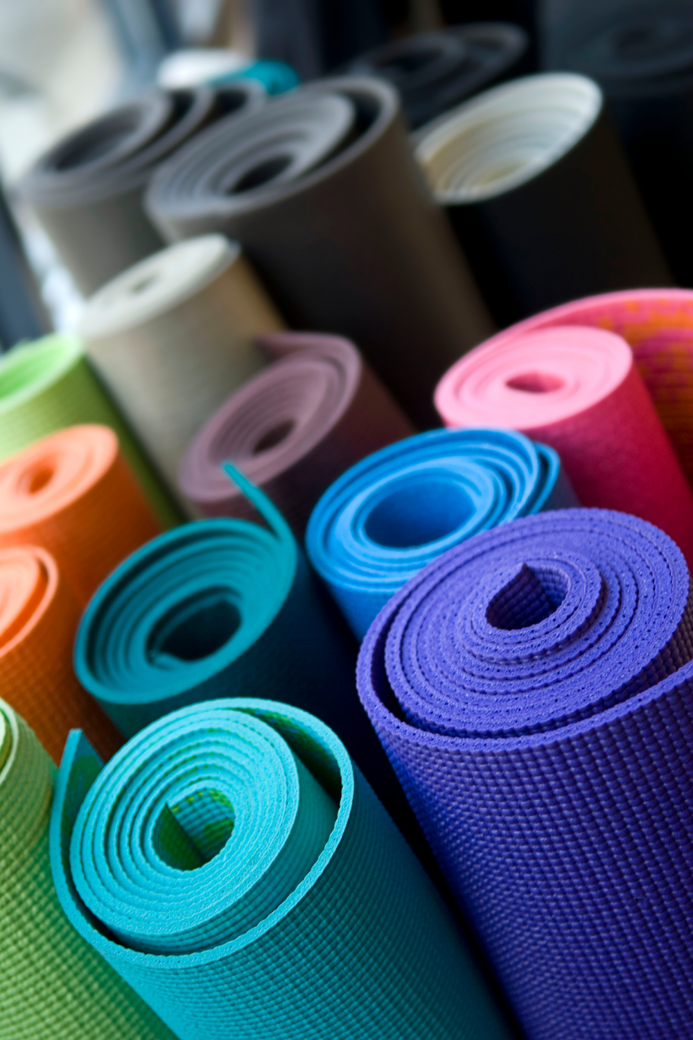 Various color yoga mats